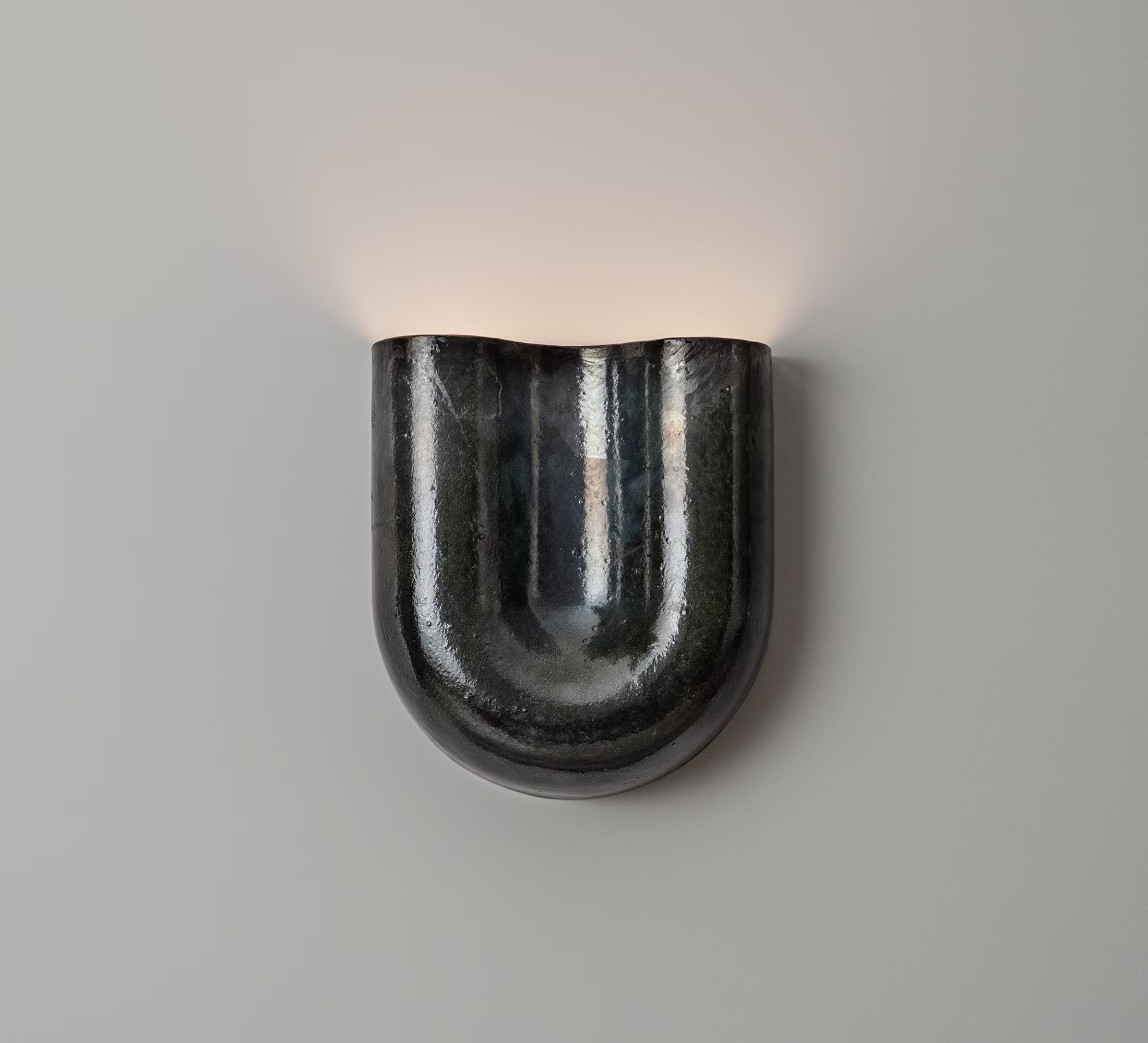 Preview onda raku ceramic wall sconce black TB6H