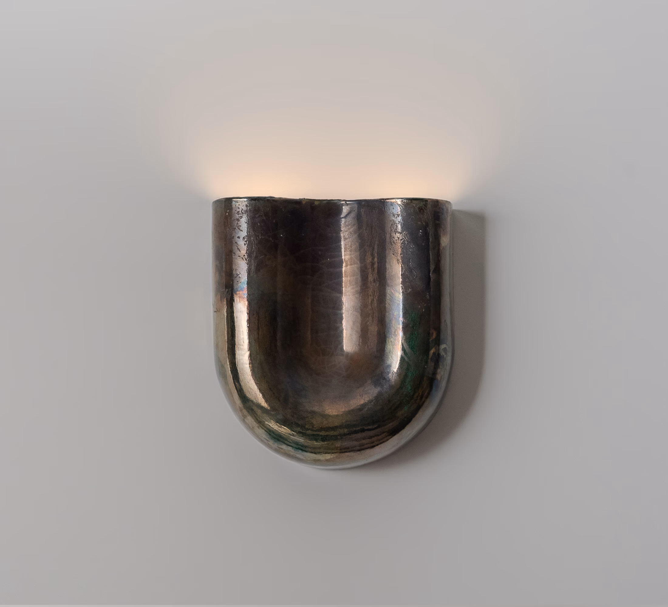 Preview onda raku ceramic wall sconce copper y8v5