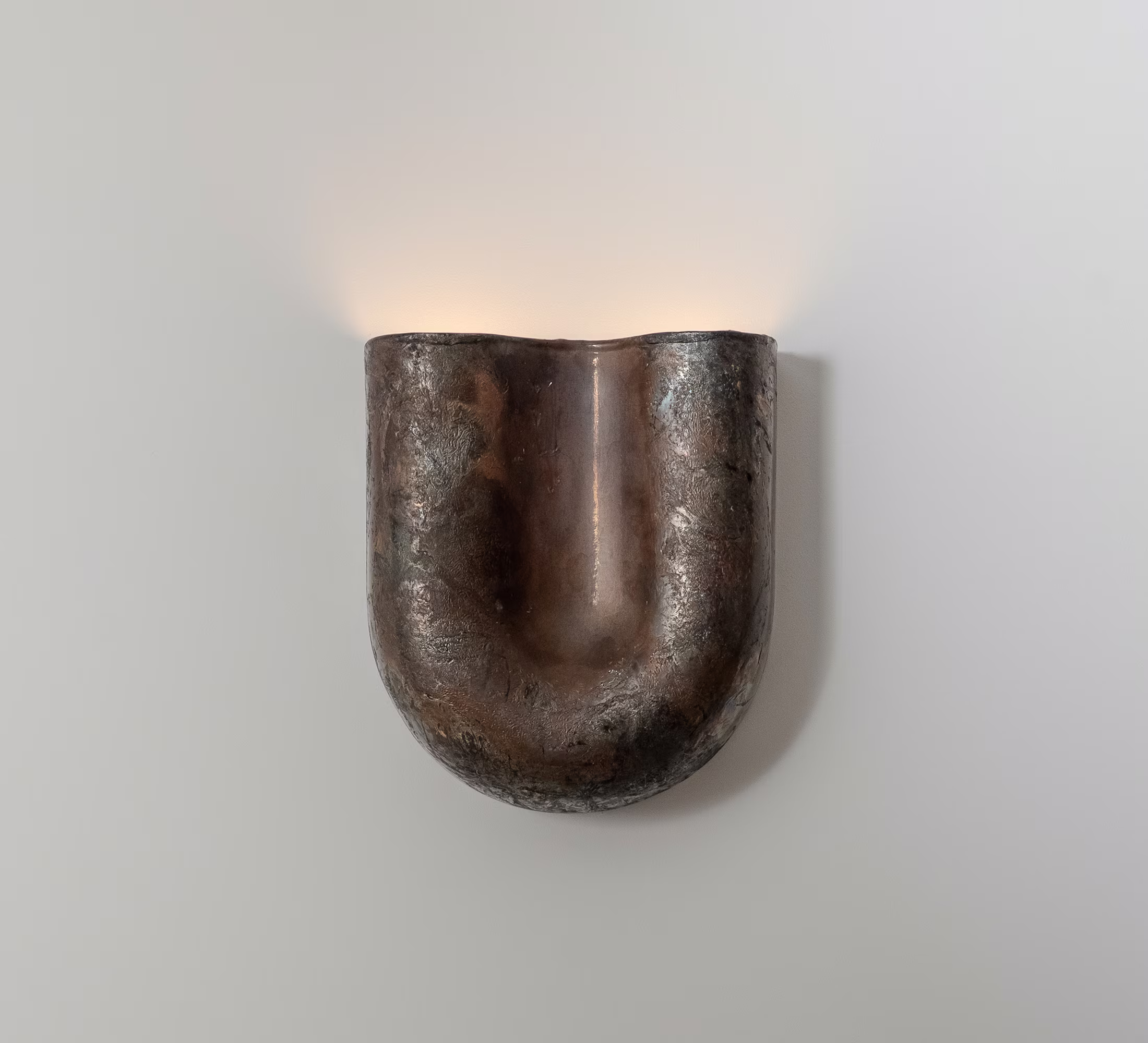 Preview onda raku ceramic wall sconce copper Q7ZU