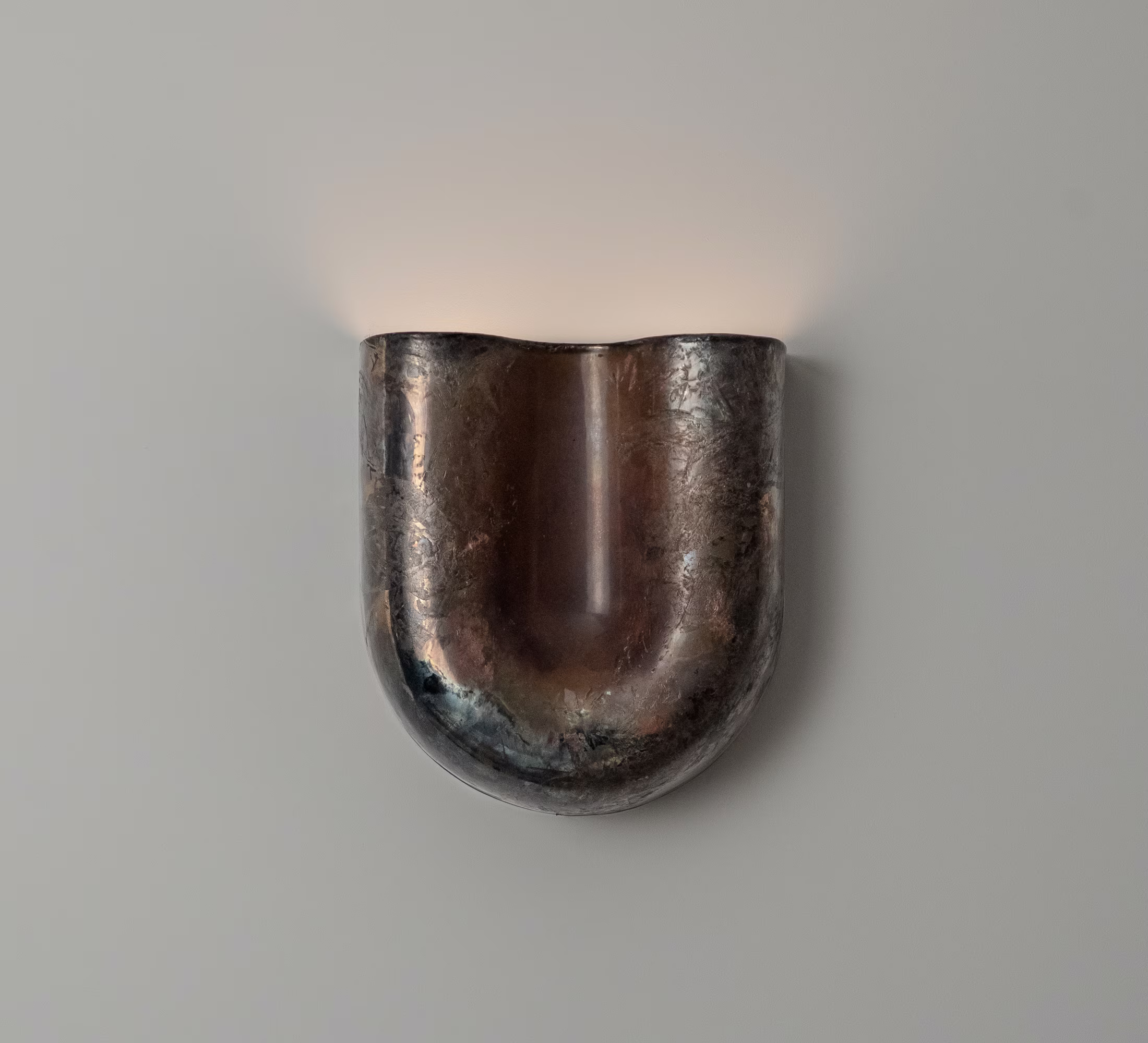 Copper toned ceramic wall sconce u