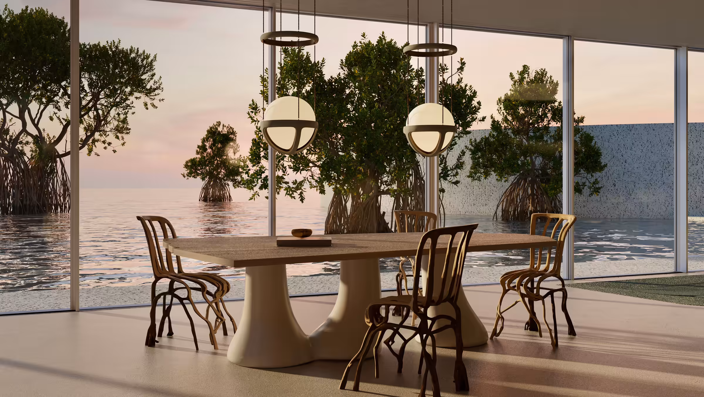 Platform House is a collaboration between Arrived Aliens and Tropica, located in the Florida Keys. The project explores how architecture and interiors can grow naturally from the surrounding landscape.